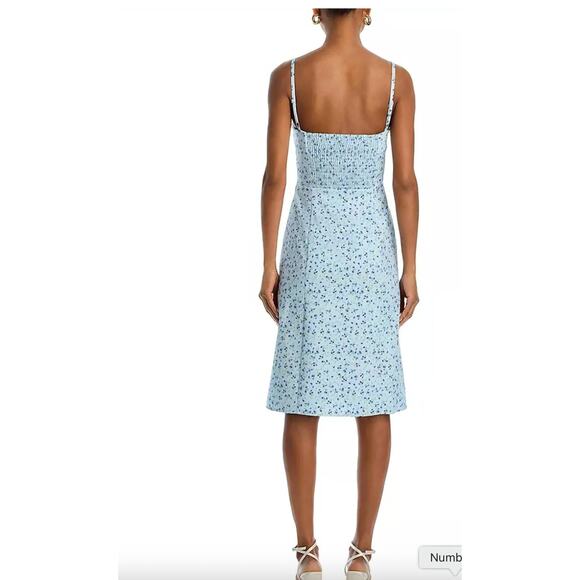 New with Tags French Connection Icy Blue Floral Midi Dress Size 6 Cottagecore - Picture 3 of 16
